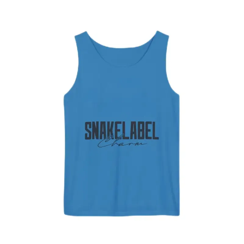 Eco-Friendly Snake Design Garment-Dyed Tank Top – Relaxed Fit, 100% Ringspun Cotton
