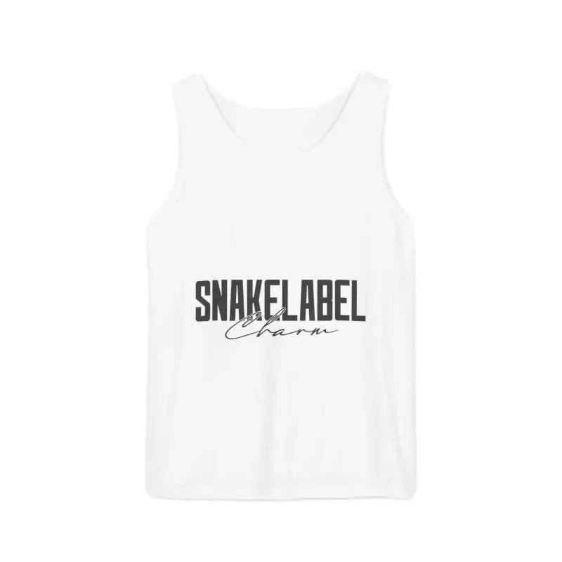 Eco-Friendly Snake Design Garment-Dyed Tank Top – Relaxed Fit, 100% Ringspun Cotton