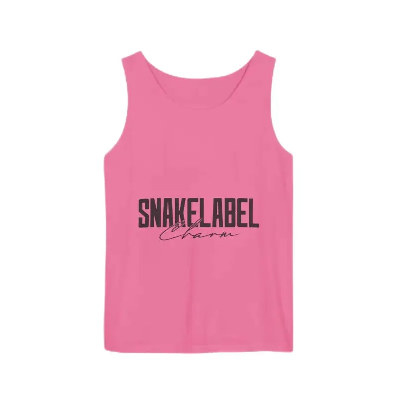 Eco-Friendly Snake Design Garment-Dyed Tank Top – Relaxed Fit, 100% Ringspun Cotton
