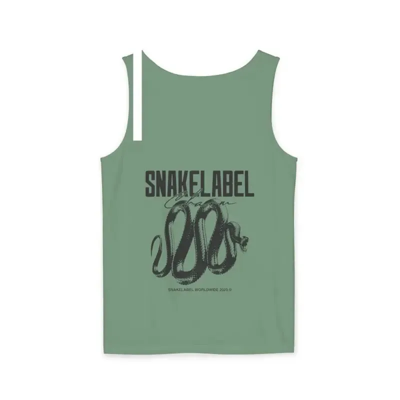 Eco-Friendly Snake Design Garment-Dyed Tank Top – Relaxed Fit, 100% Ringspun Cotton