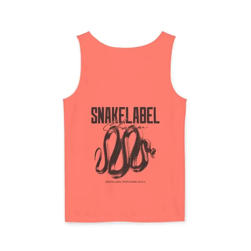 Eco-Friendly Snake Design Garment-Dyed Tank Top – Relaxed Fit, 100% Ringspun Cotton