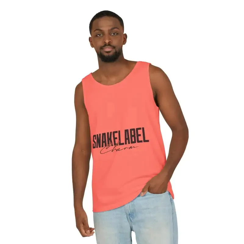 Eco-Friendly Snake Design Garment-Dyed Tank Top – Relaxed Fit, 100% Ringspun Cotton