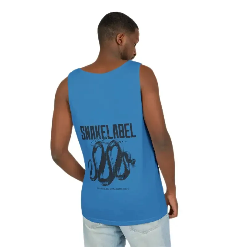Eco-Friendly Snake Design Garment-Dyed Tank Top – Relaxed Fit, 100% Ringspun Cotton