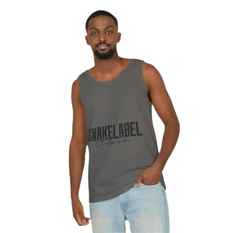 Eco-Friendly Snake Design Garment-Dyed Tank Top – Relaxed Fit, 100% Ringspun Cotton