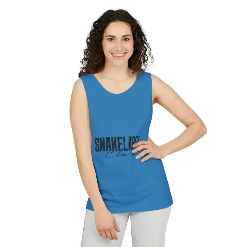 Eco-Friendly Snake Design Garment-Dyed Tank Top – Relaxed Fit, 100% Ringspun Cotton