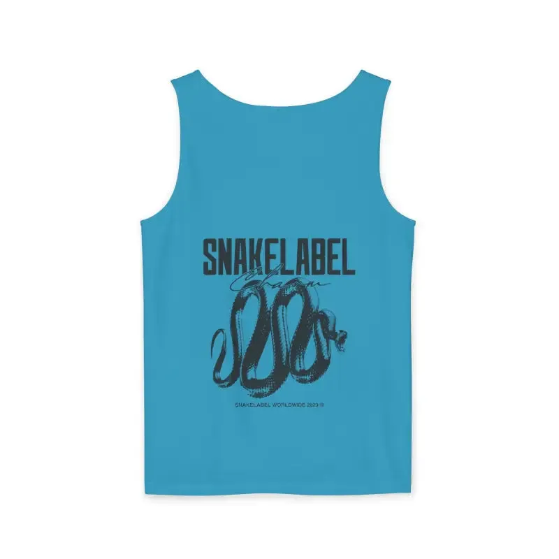 Eco-Friendly Snake Design Garment-Dyed Tank Top – Relaxed Fit, 100% Ringspun Cotton