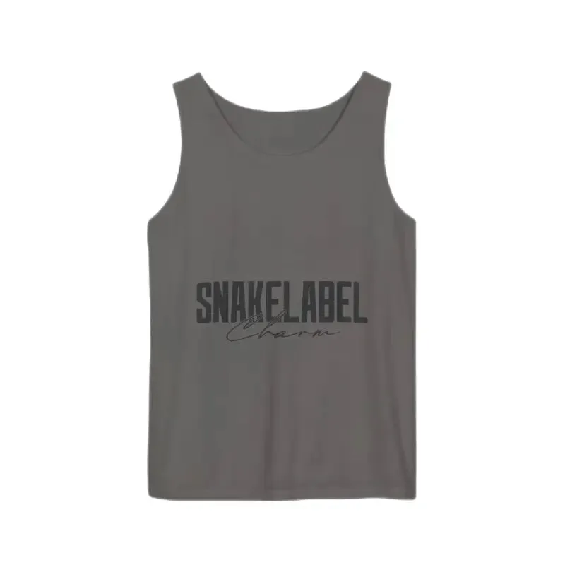 Eco-Friendly Snake Design Garment-Dyed Tank Top – Relaxed Fit, 100% Ringspun Cotton