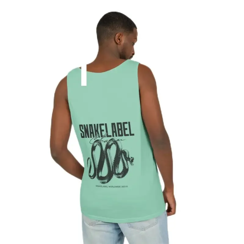 Eco-Friendly Snake Design Garment-Dyed Tank Top – Relaxed Fit, 100% Ringspun Cotton