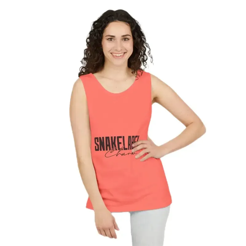 Eco-Friendly Snake Design Garment-Dyed Tank Top – Relaxed Fit, 100% Ringspun Cotton