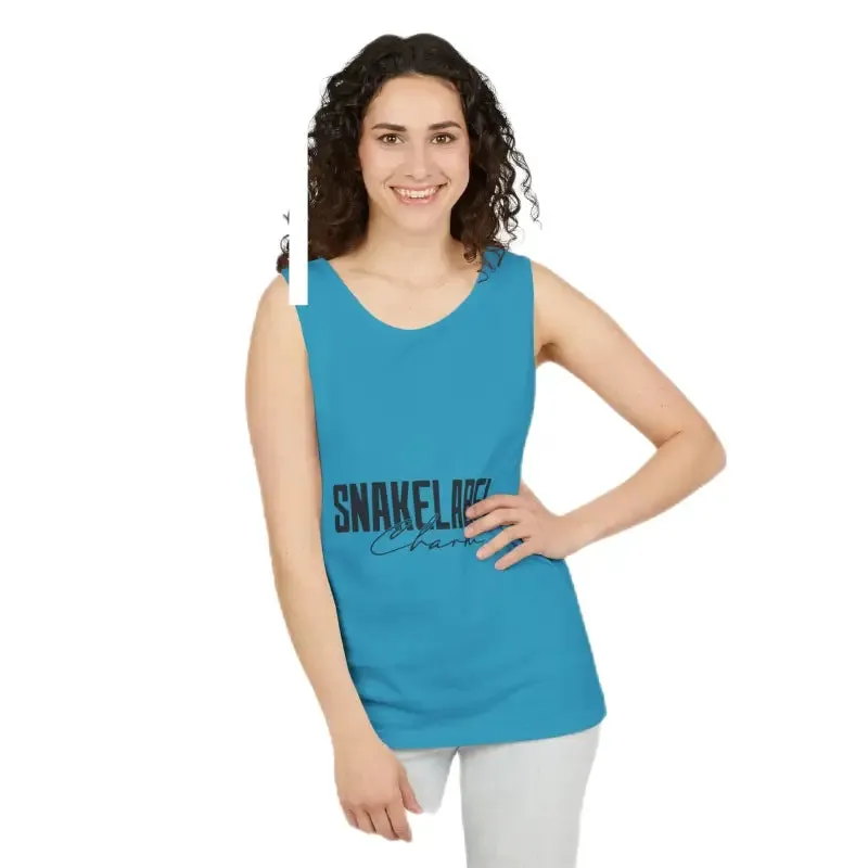 Eco-Friendly Snake Design Garment-Dyed Tank Top – Relaxed Fit, 100% Ringspun Cotton