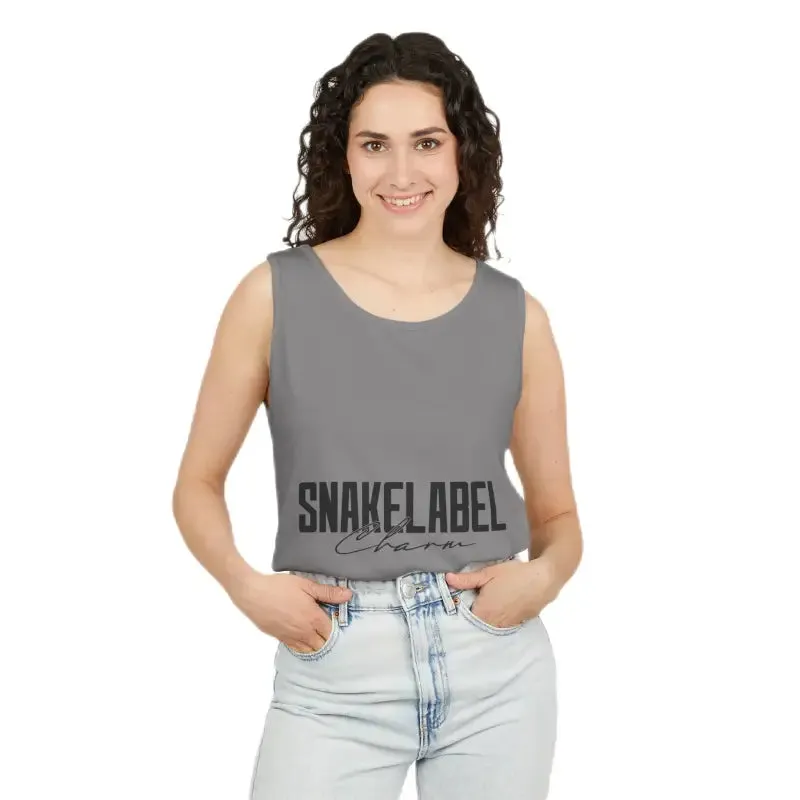 Eco-Friendly Snake Design Garment-Dyed Tank Top – Relaxed Fit, 100% Ringspun Cotton