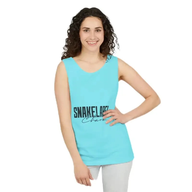 Eco-Friendly Snake Design Garment-Dyed Tank Top – Relaxed Fit, 100% Ringspun Cotton