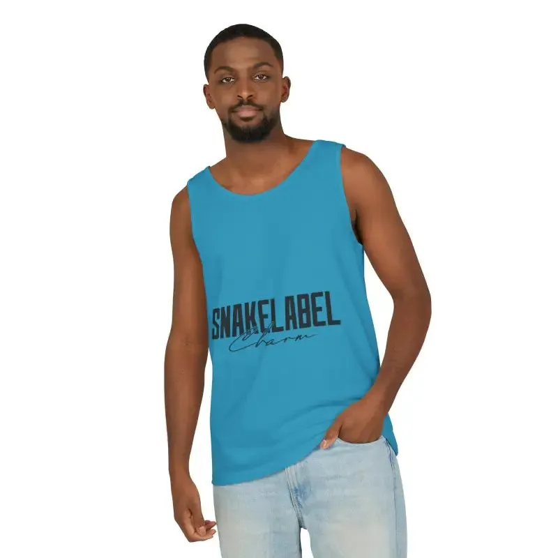 Eco-Friendly Snake Design Garment-Dyed Tank Top – Relaxed Fit, 100% Ringspun Cotton