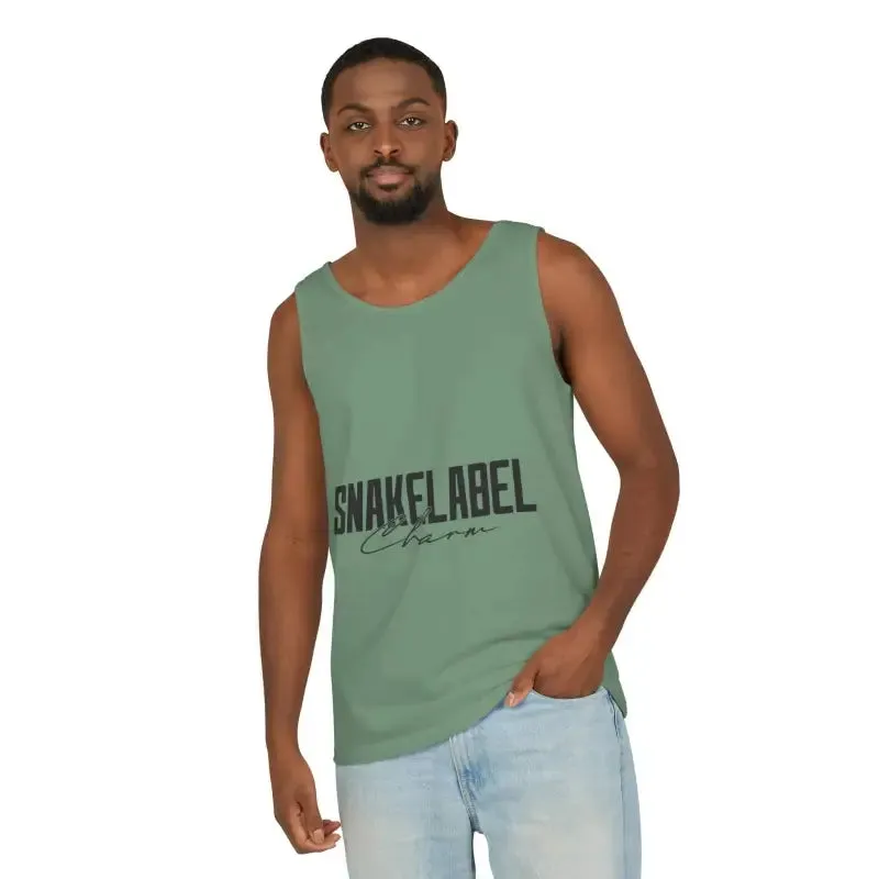 Eco-Friendly Snake Design Garment-Dyed Tank Top – Relaxed Fit, 100% Ringspun Cotton