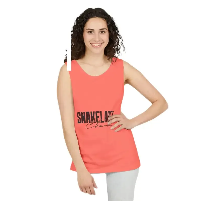 Eco-Friendly Snake Design Garment-Dyed Tank Top – Relaxed Fit, 100% Ringspun Cotton