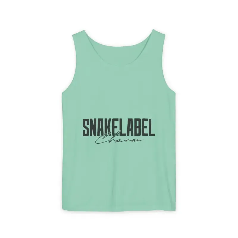 Eco-Friendly Snake Design Garment-Dyed Tank Top – Relaxed Fit, 100% Ringspun Cotton