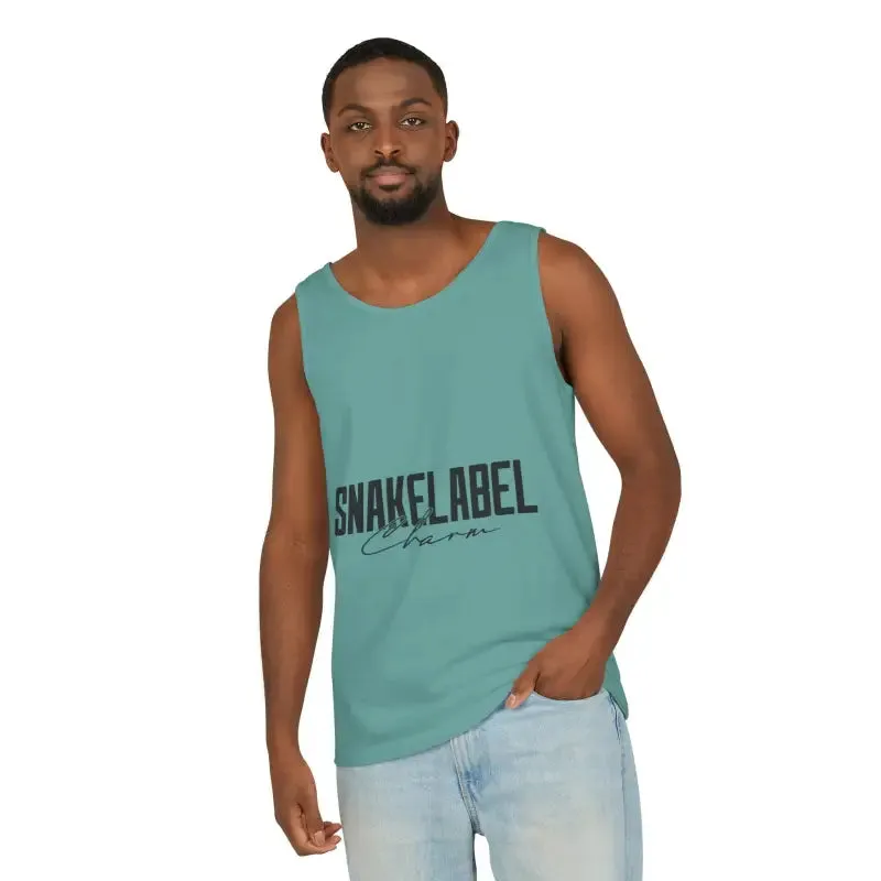 Eco-Friendly Snake Design Garment-Dyed Tank Top – Relaxed Fit, 100% Ringspun Cotton