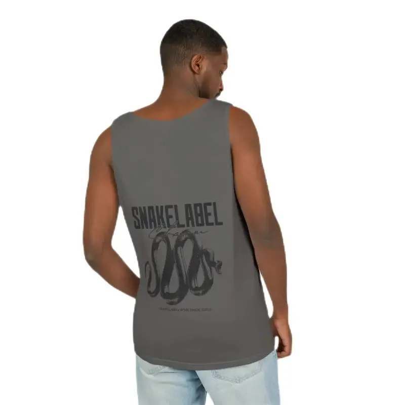Eco-Friendly Snake Design Garment-Dyed Tank Top – Relaxed Fit, 100% Ringspun Cotton