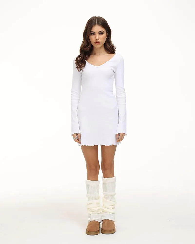 Eggshell Slip Flare Dress