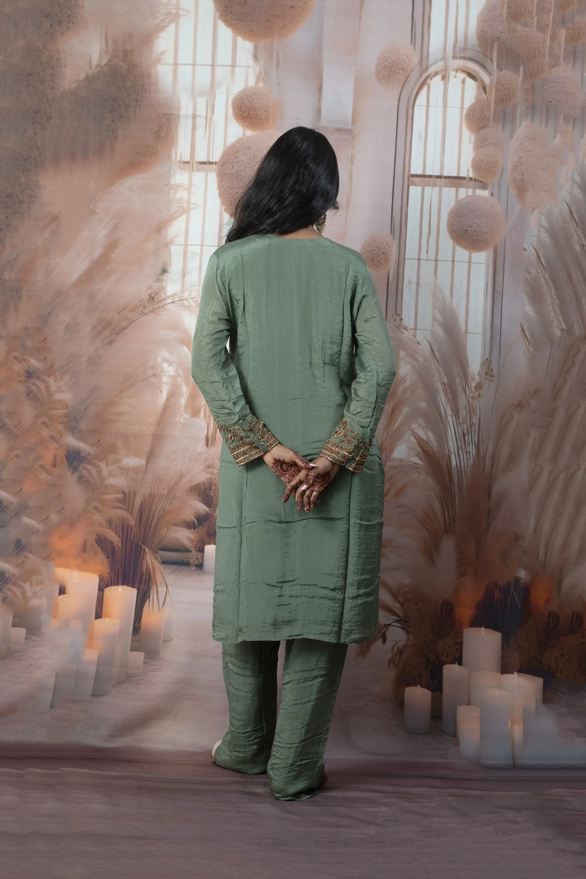 Elegant Green Ladies Suits