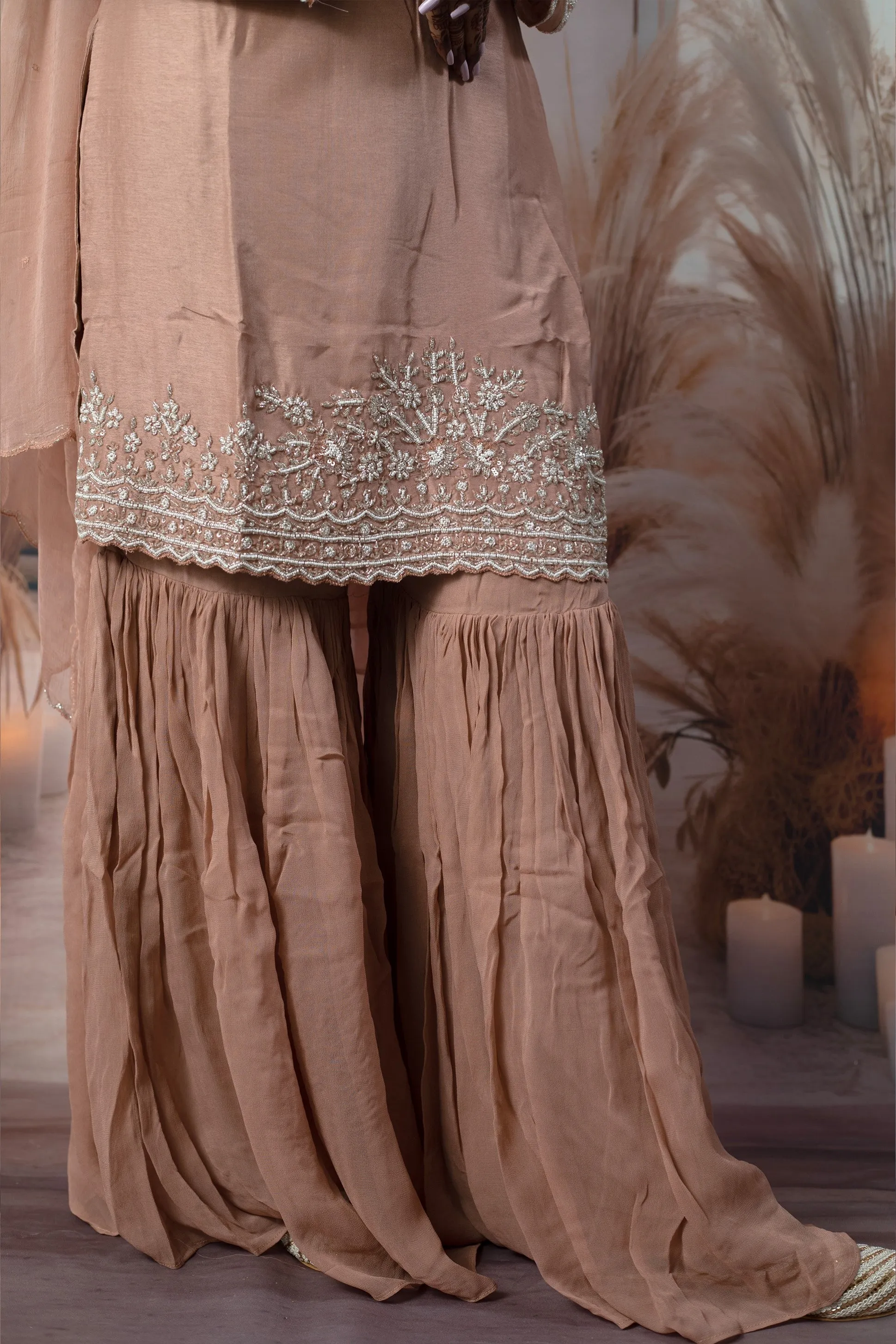 Elegant Peach Ladies Suits