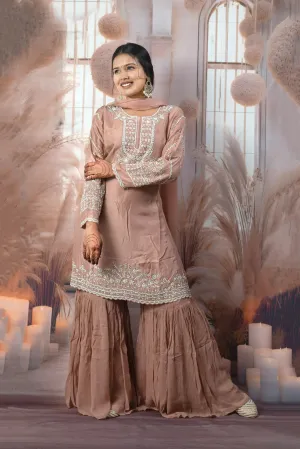 Elegant Peach Ladies Suits