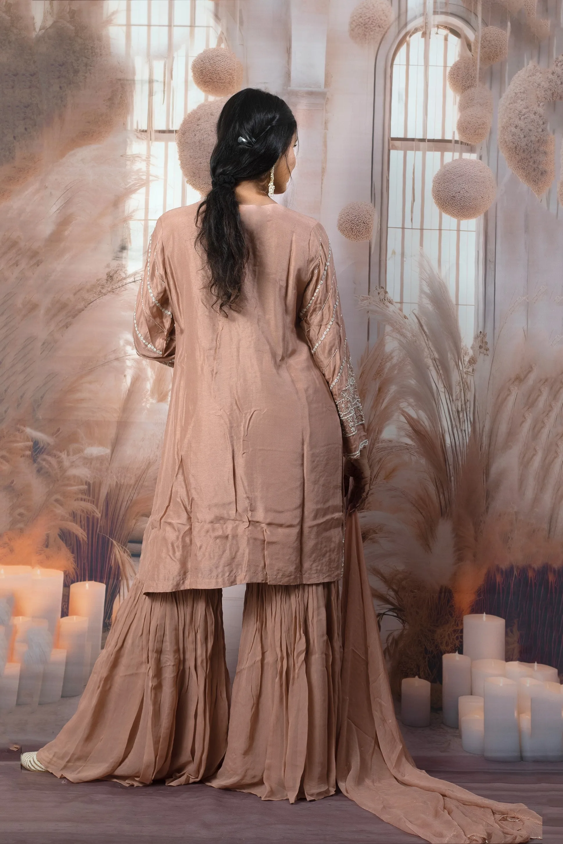 Elegant Peach Ladies Suits