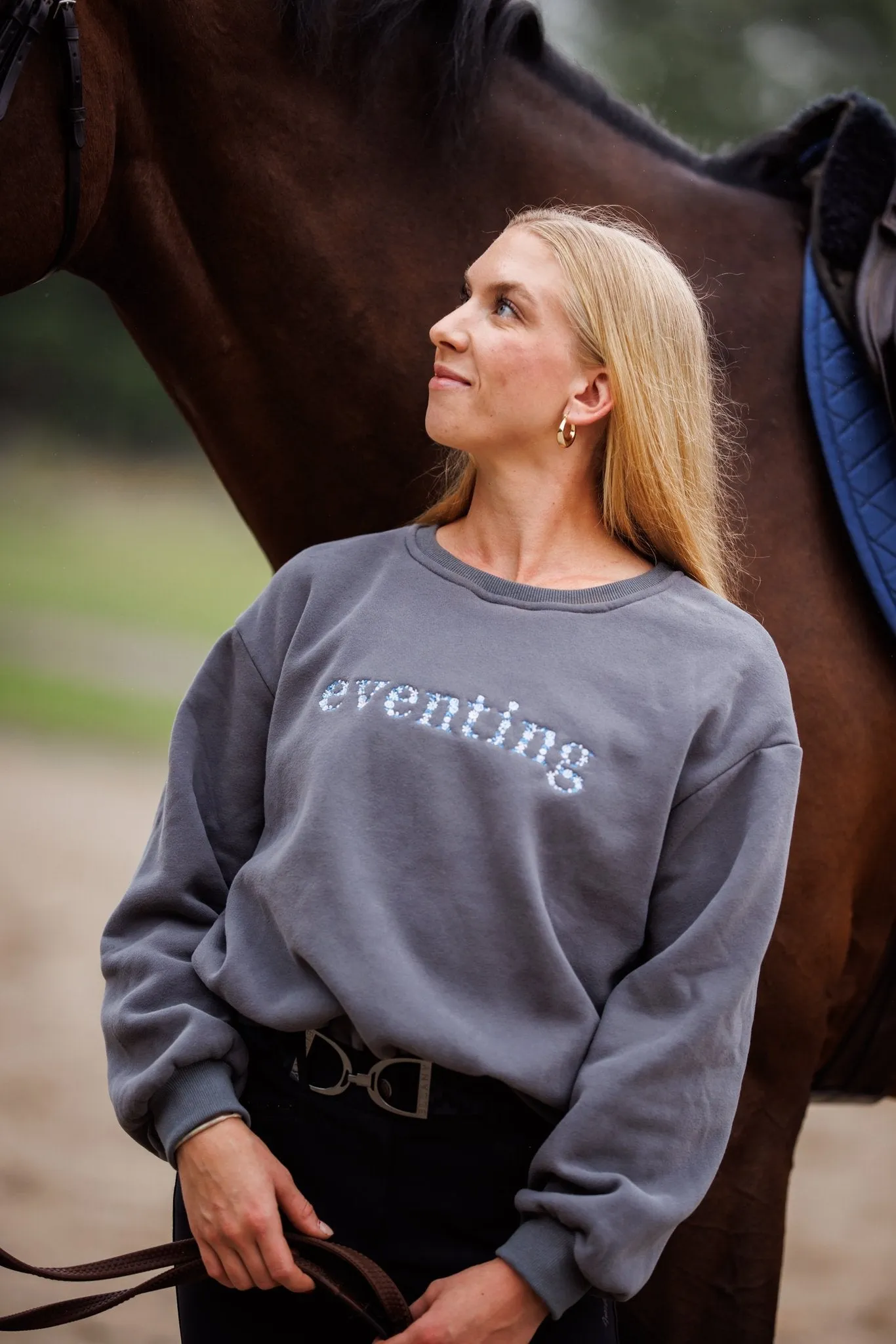 Ellany Grey "EVENTING" Sweatshirt - Blue Ombre
