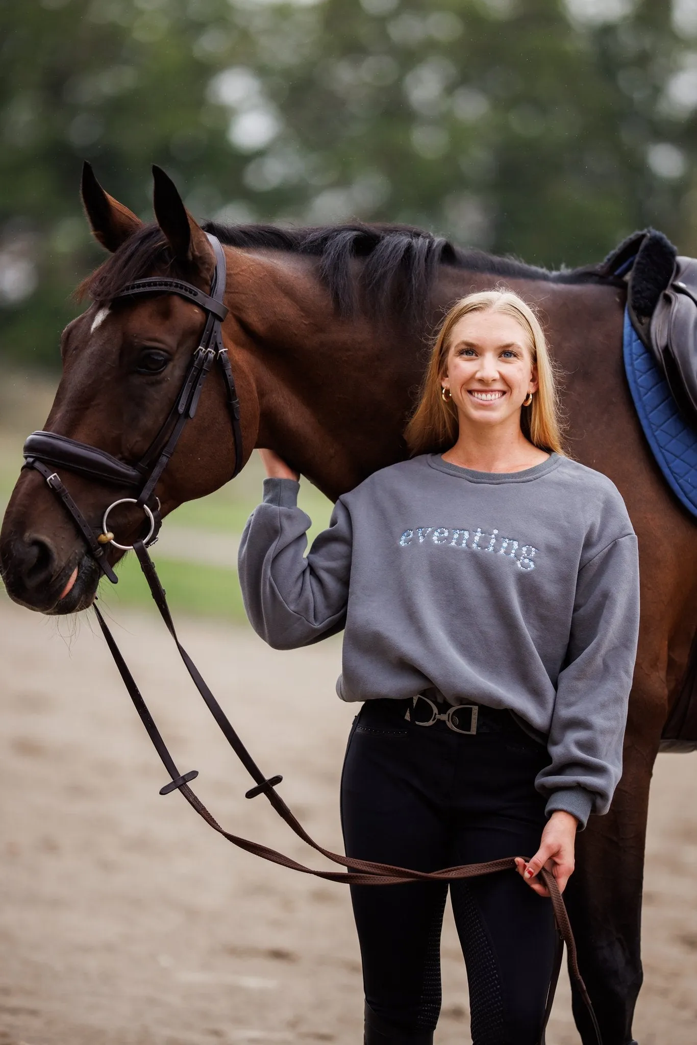 Ellany Grey "EVENTING" Sweatshirt - Blue Ombre