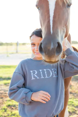 Ellany Grey "RIDE" Sweatshirt - Blue Ombre