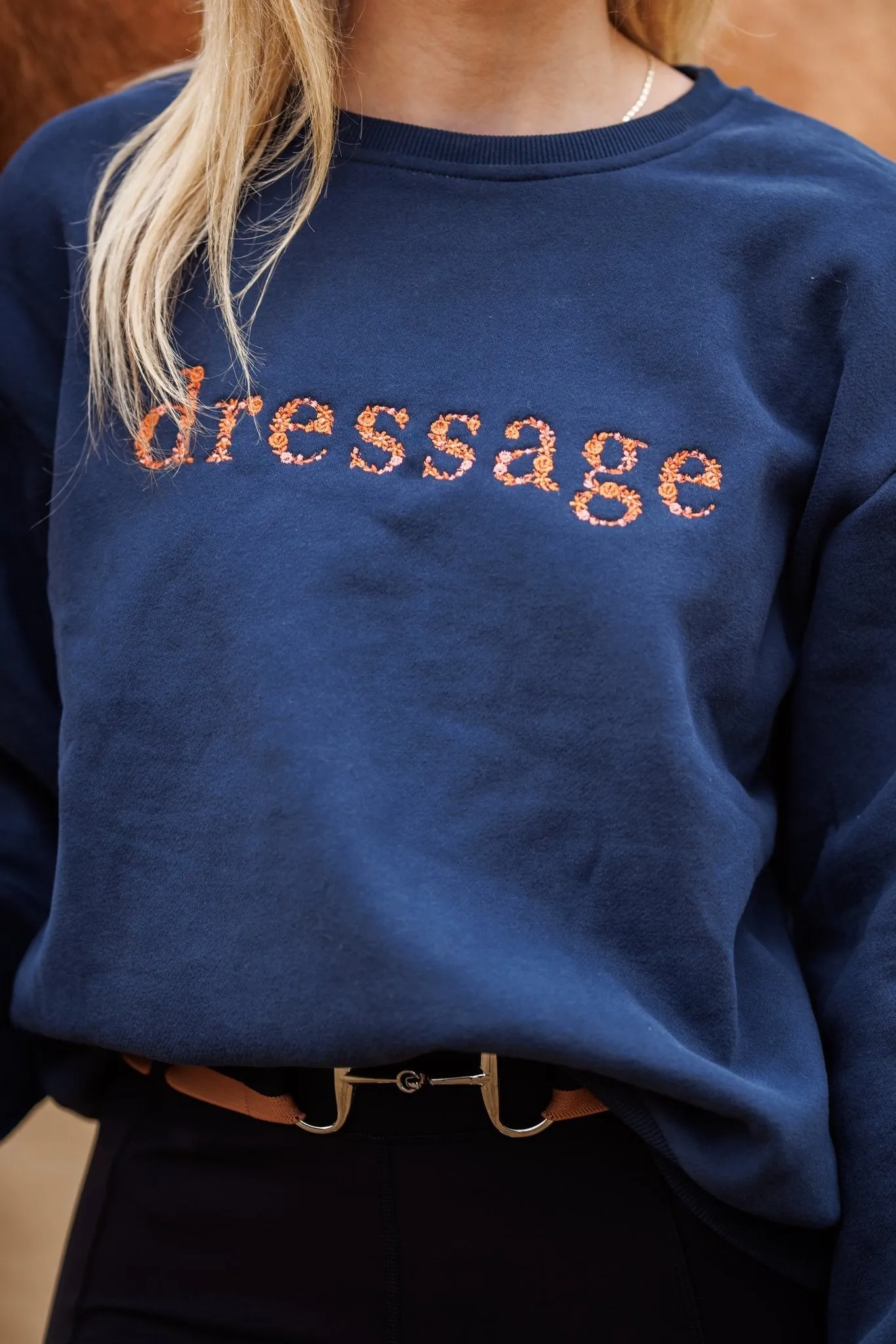 Ellany Navy "DRESSAGE" Sweatshirt - Rust
