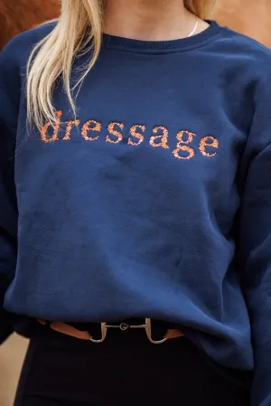 Ellany Navy "DRESSAGE" Sweatshirt - Rust