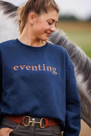 Ellany Navy "EVENTING" Sweatshirt - Rust