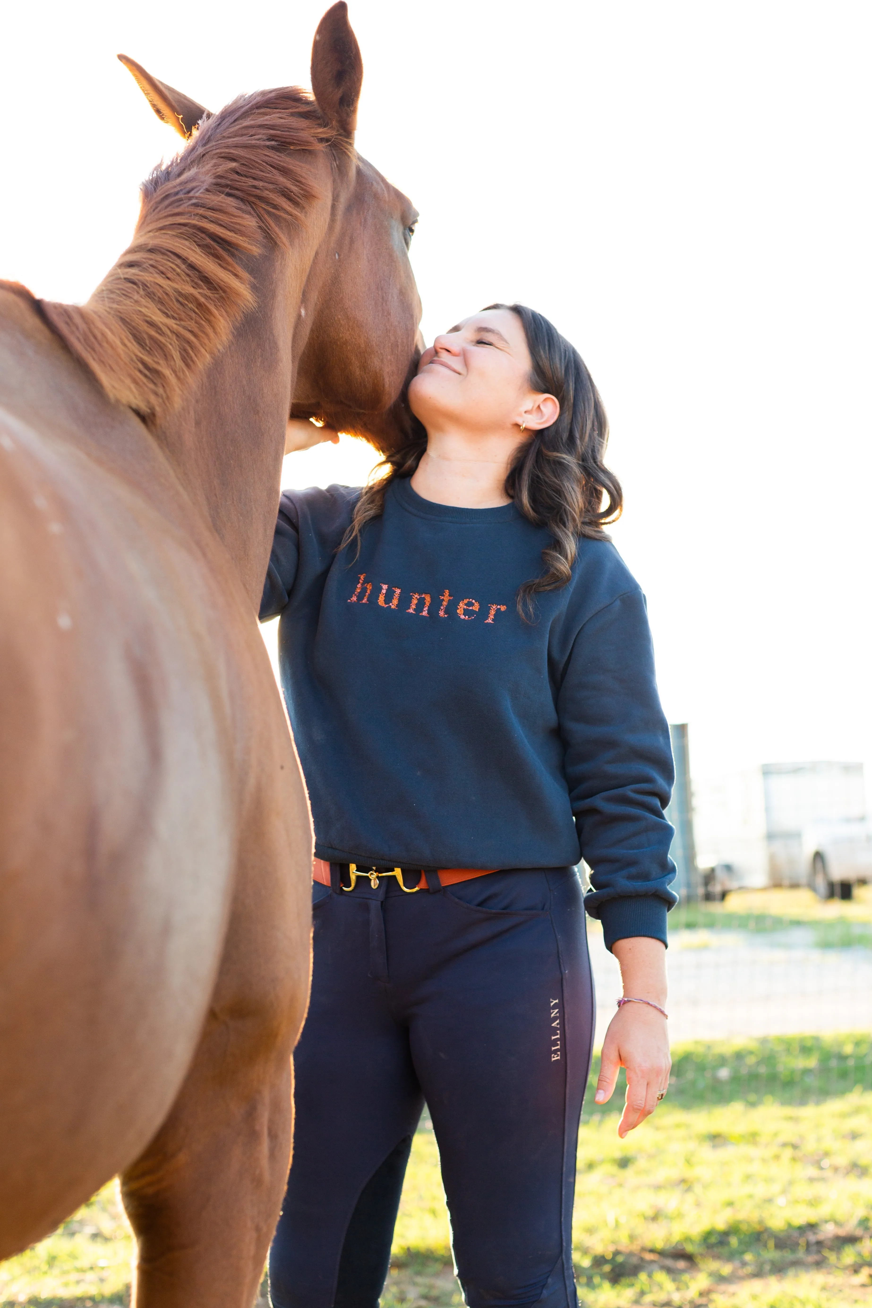 Ellany Navy "HUNTER" Sweatshirt - Rust