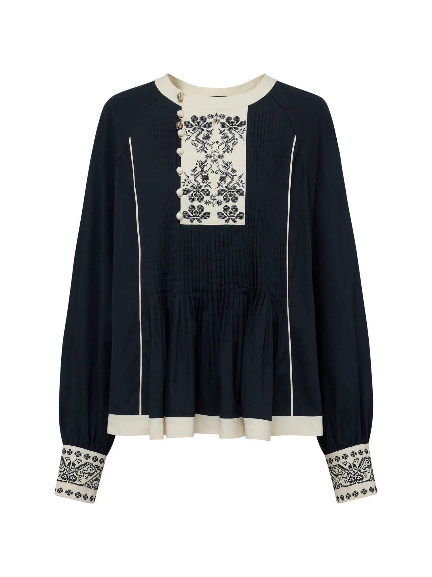 EP YAYING Chinese-style Embroidered Shirt
