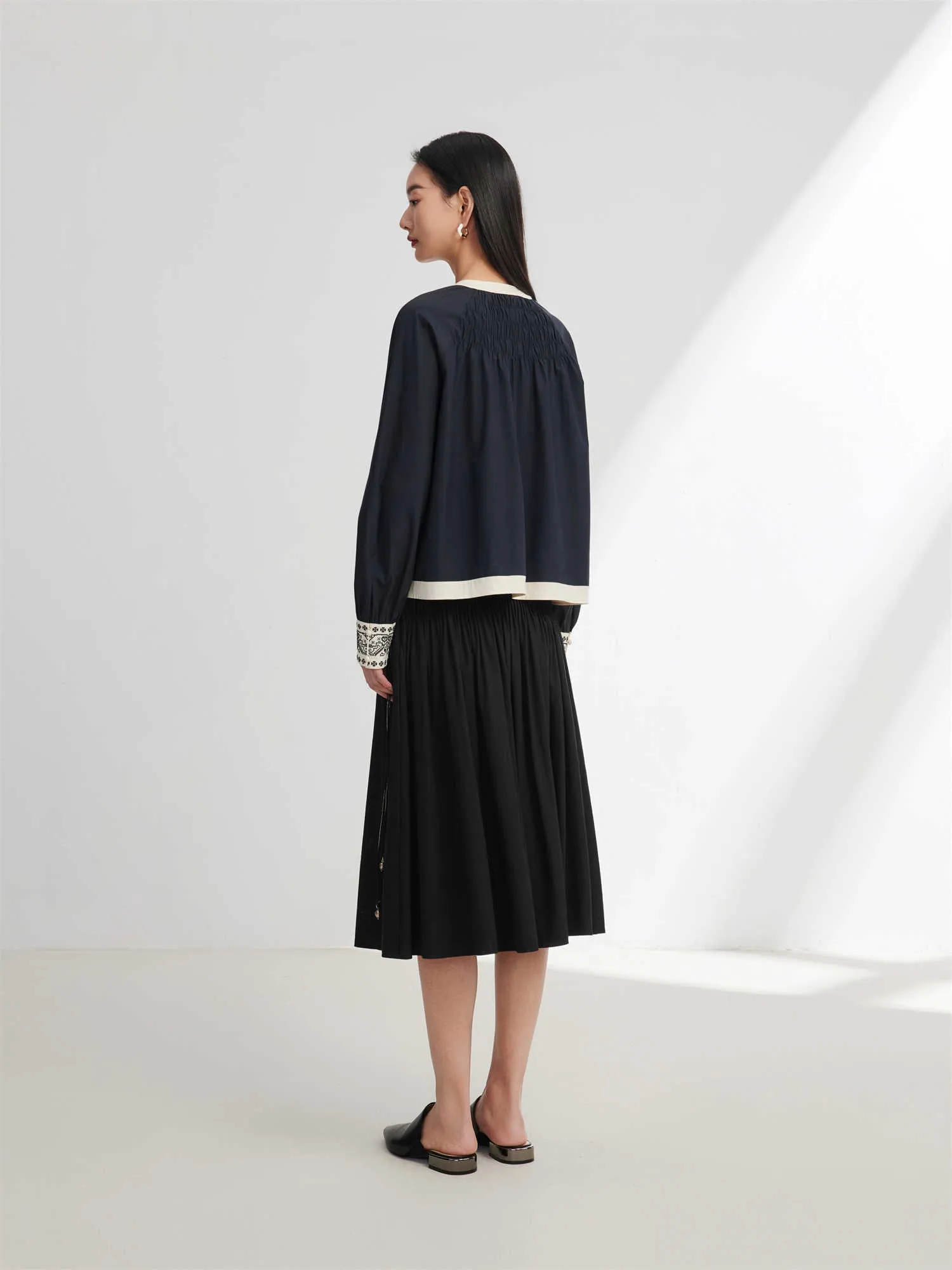 EP YAYING Chinese-style Embroidered Shirt