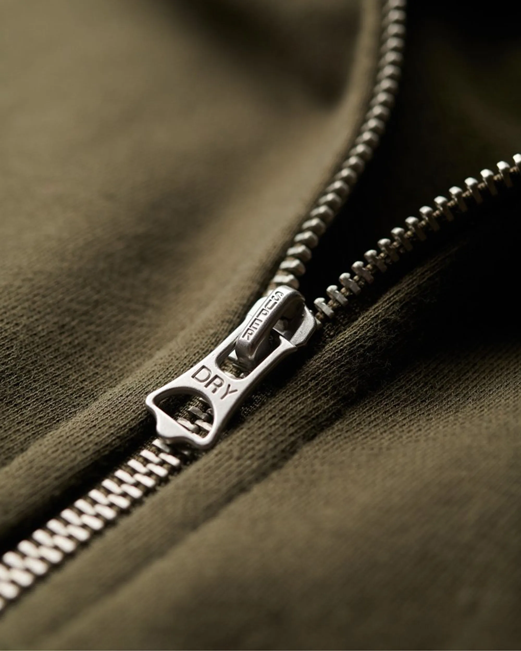 Essential Logo Zip Hoodie in Army Khaki