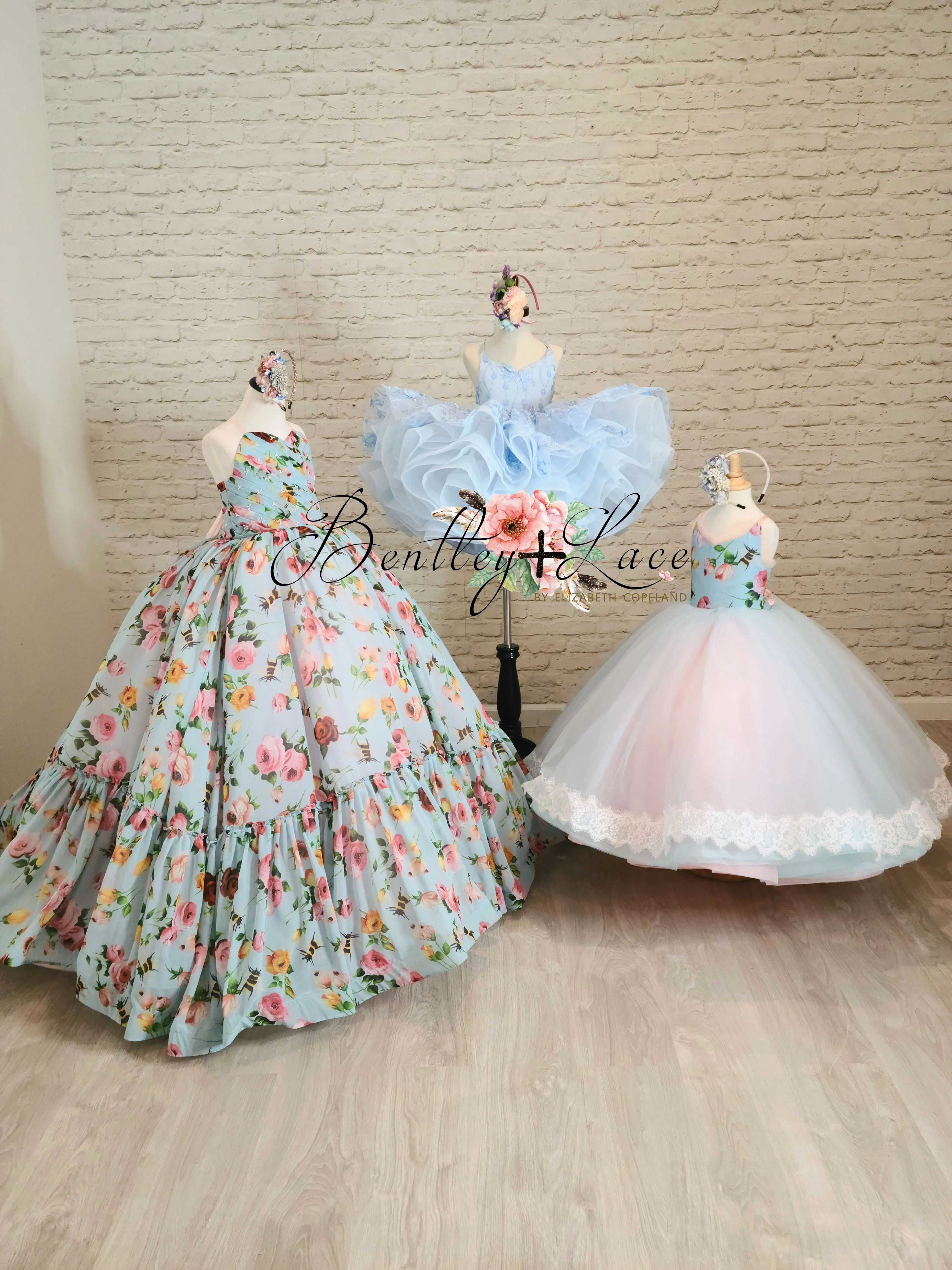 Euc "Margot" -  Floor Length Floral Chiffon Gown ( 6 Year - Petite 7 Year)