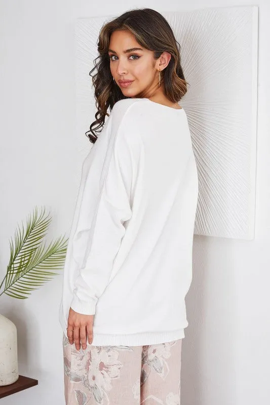 Evan 3/4 Sleeve V-Neck Sweater