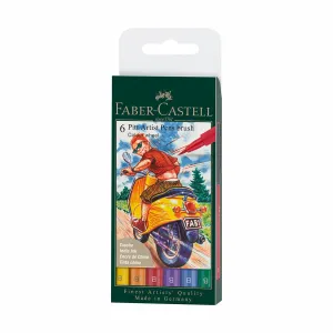 Faber-Castell Colour Wheel Pitt Artist Brush Pens (set of 6)