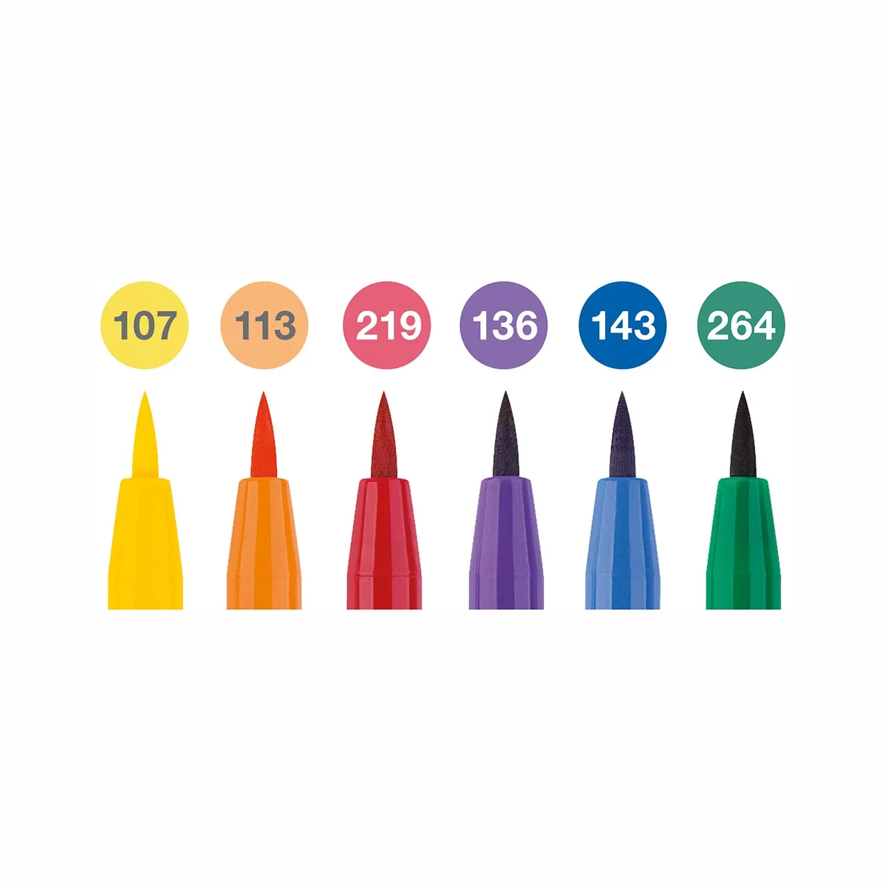 Faber-Castell Colour Wheel Pitt Artist Brush Pens (set of 6)