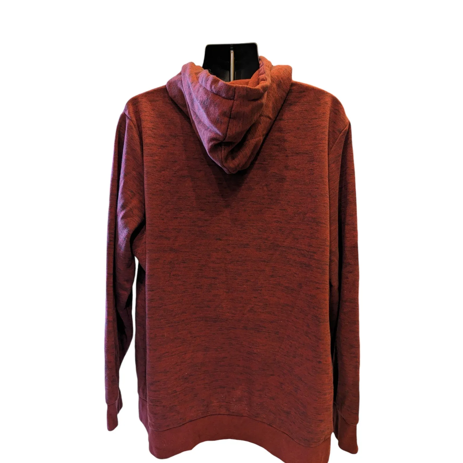 Faded Glory Hoodie Mens 2XL 50-52 Full Zip Maroon Fall Kangaroo Pockets Layering