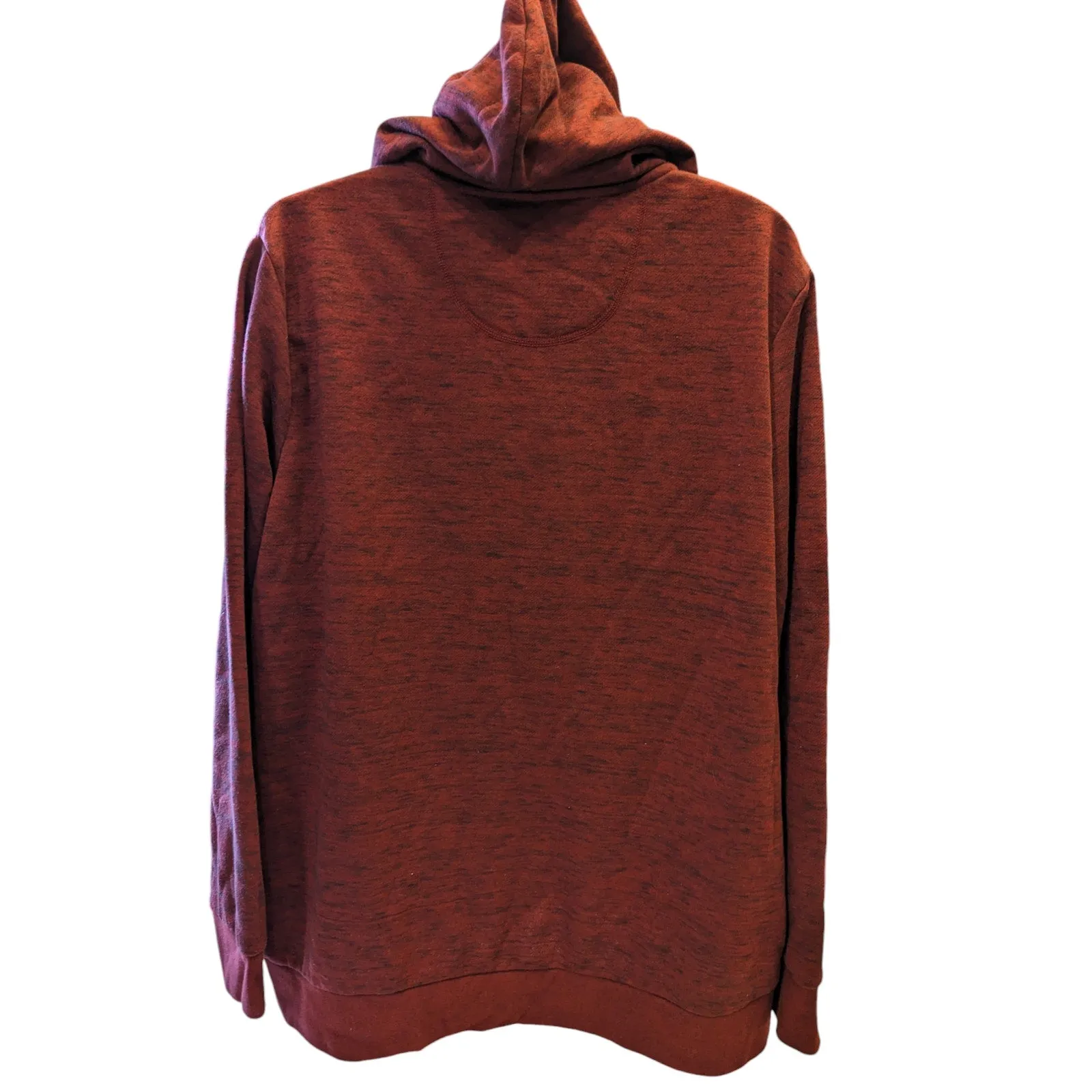 Faded Glory Hoodie Mens 2XL 50-52 Full Zip Maroon Fall Kangaroo Pockets Layering