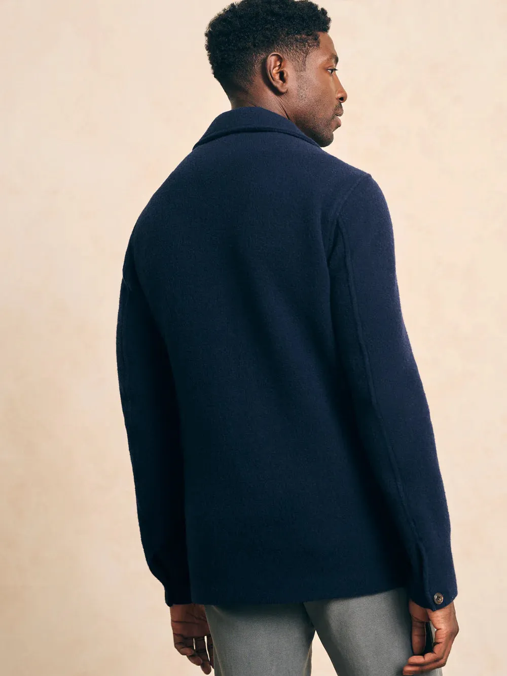 Faherty Wool Chore Jacket in Navy