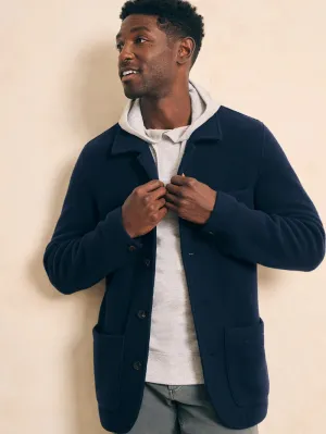 Faherty Wool Chore Jacket in Navy