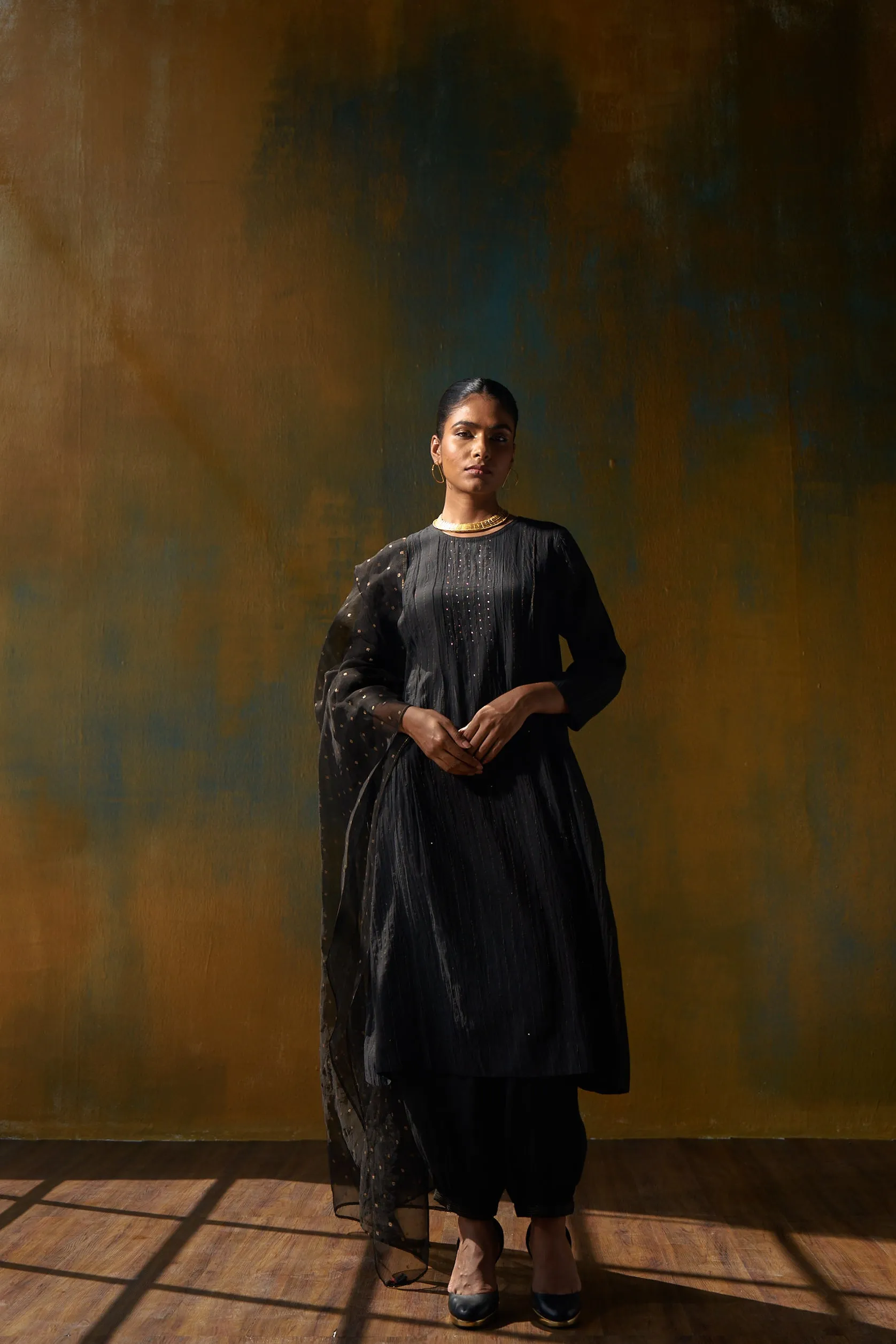 Fardi Kaamdani Embroidered Chanderi Kurta