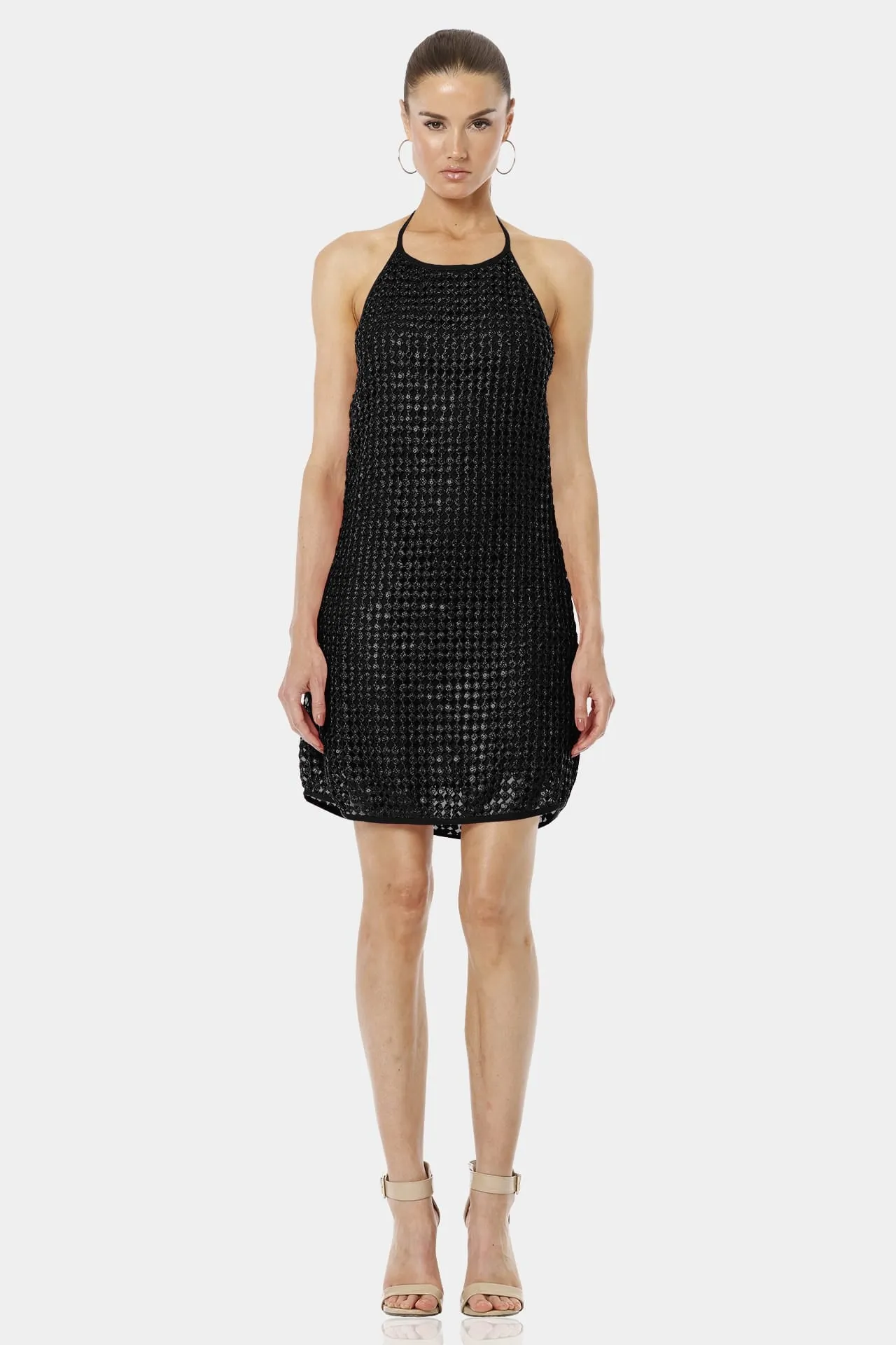 Fascinating Black Halter Neck Dress