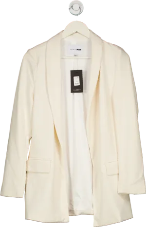 Fashion Nova Cream Sasha Open Front Blazer UK S