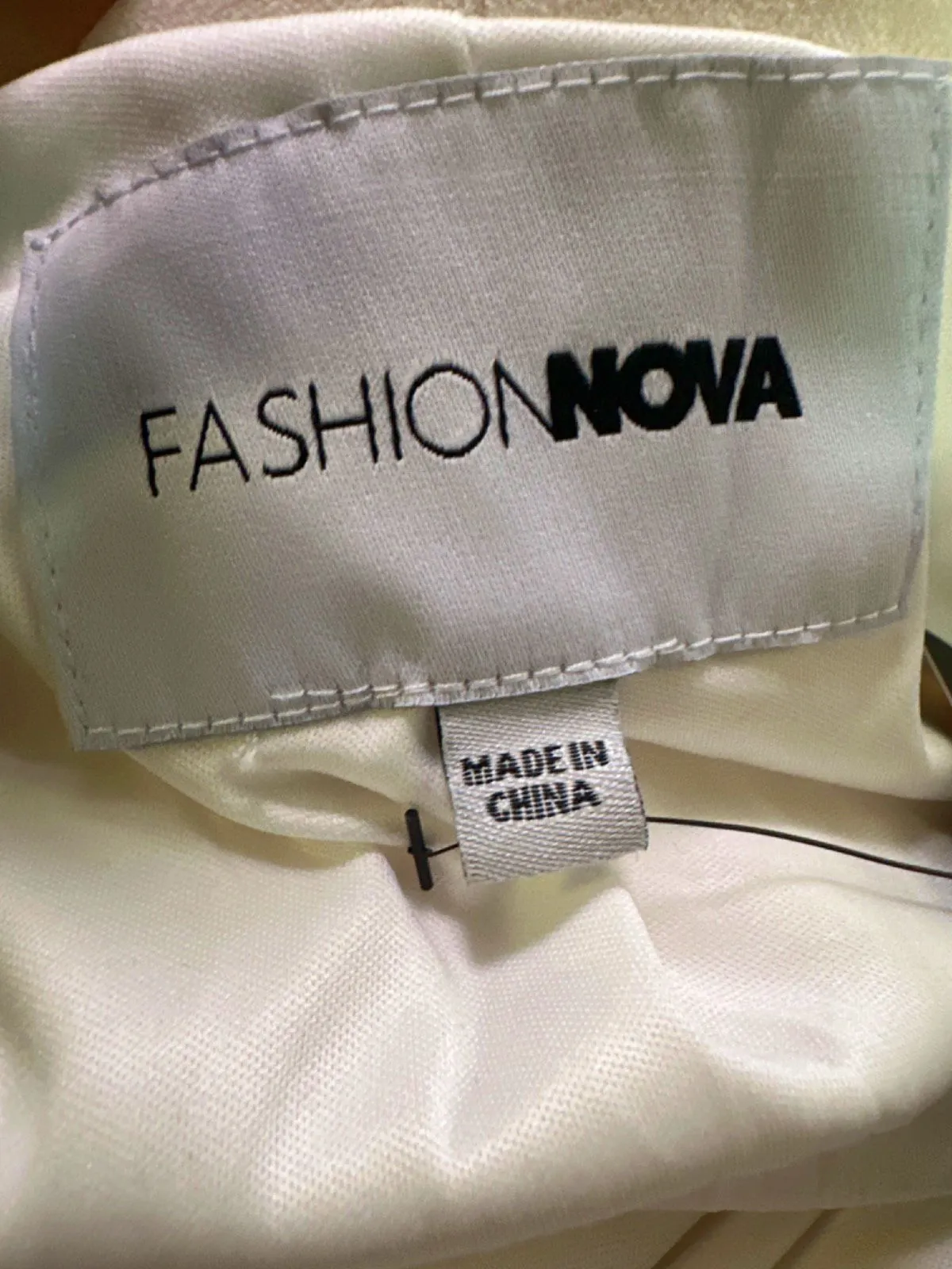 Fashion Nova Cream Sasha Open Front Blazer UK S
