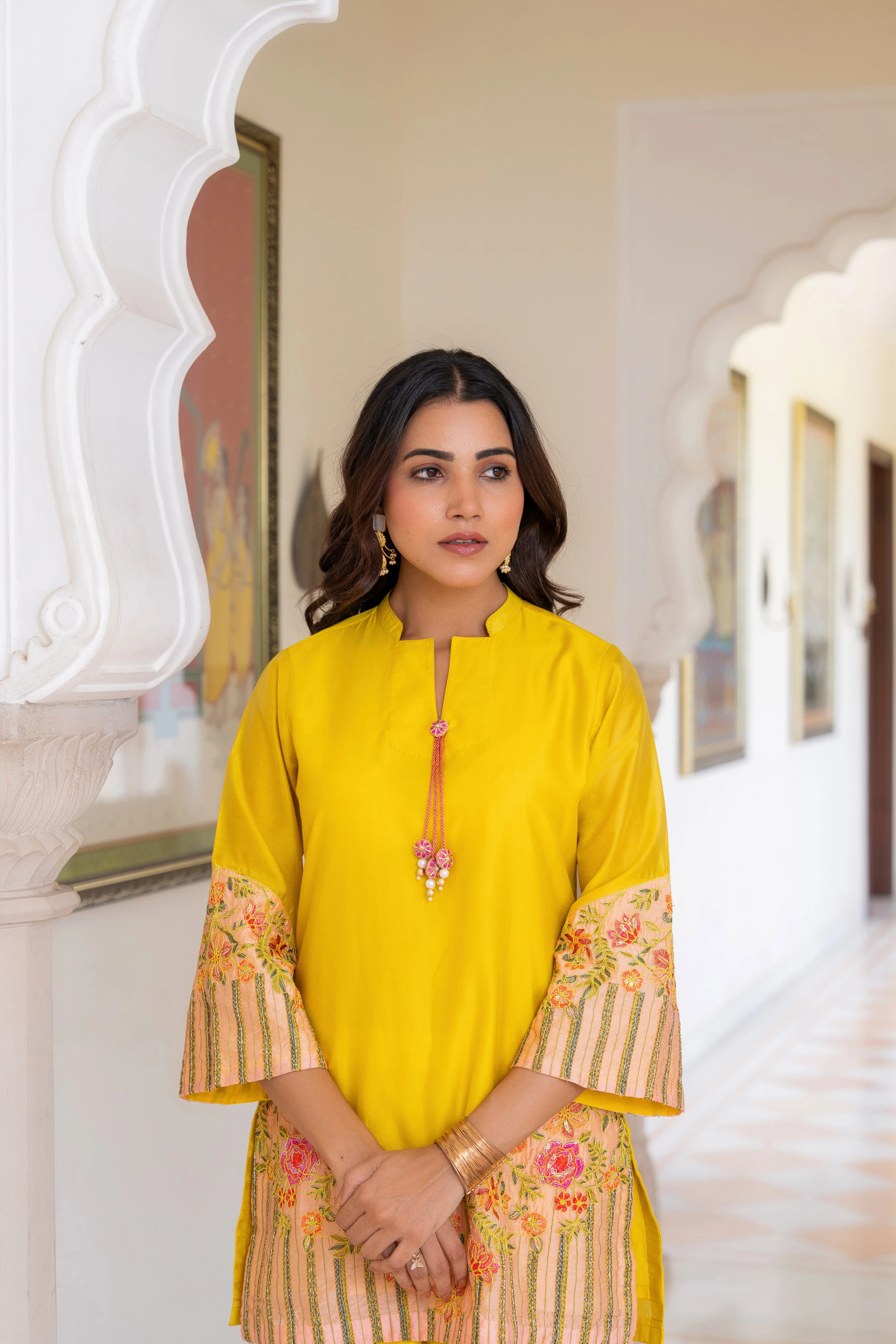 FASHION WEAR COLORBLOCKING 2PC CO-ORD SET EMBELLISHED WITH ADDA WORK DETAILS
